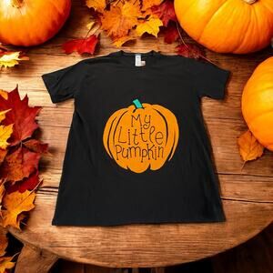 My Little Pumpkin Black and Orange Maternity T-shirt Halloween Mom Fall Mommy 2B